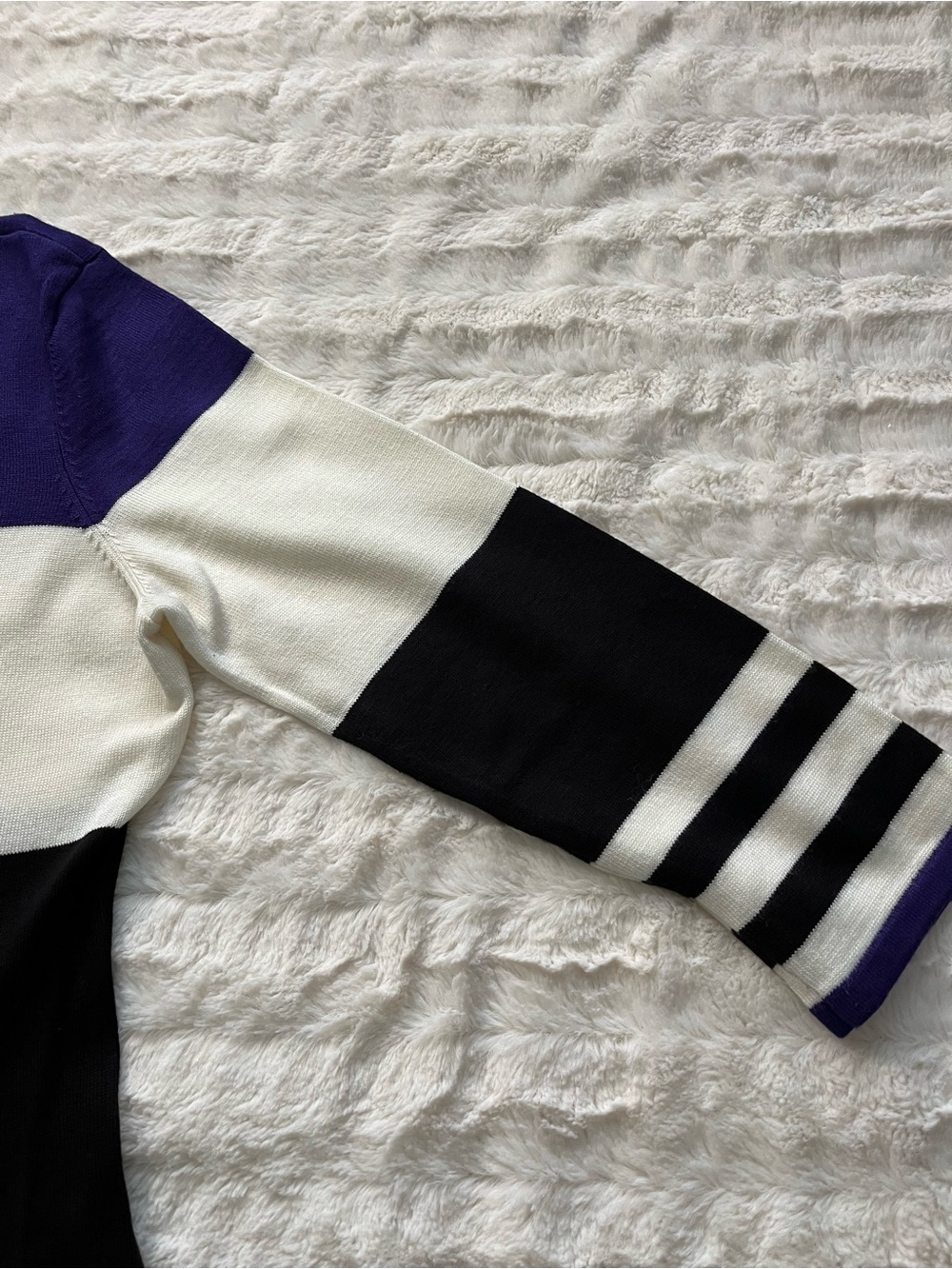 Jessica Howard Printed Colorblock Knit Dress in Purple, White & Gray (Size L) - Picture 8 of 8